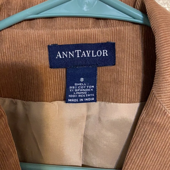 Ann Taylor brown corduroy style blazer. Size 8 Great condition - Picture 2 of 7